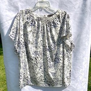 The Limited Keyhole Neck, Flutter Sleeve Blouse